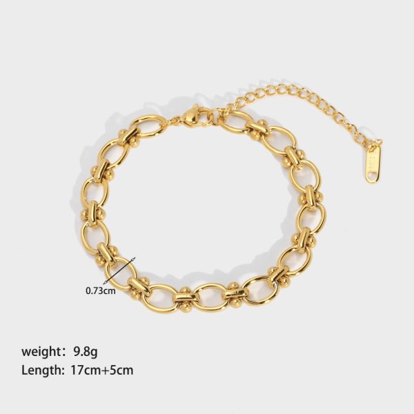 Women Fashion Round Geometric Stainless Steel Electroplating Bracelets - Image 6