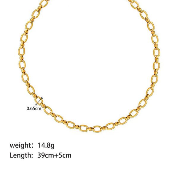 IG Style Chain Geometric Stainless Steel PVD Cloating Necklaces - Image 15