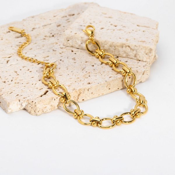 Women Fashion Round Geometric Stainless Steel Electroplating Bracelets - Image 3