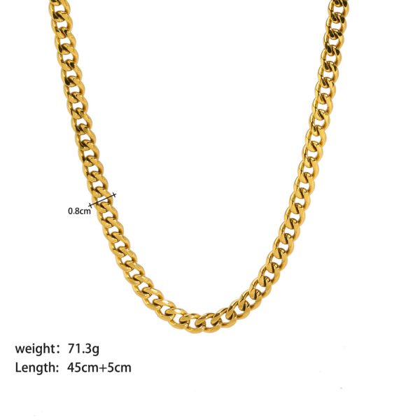 IG Style Chain Geometric Stainless Steel PVD Cloating Necklaces - Image 12
