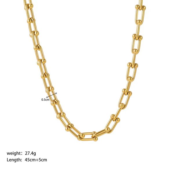 IG Style Chain Geometric Stainless Steel PVD Cloating Necklaces - Image 5