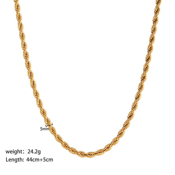 IG Style Chain Geometric Stainless Steel PVD Cloating Necklaces - Image 13
