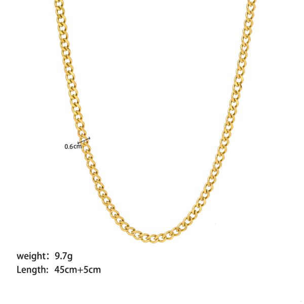 IG Style Chain Geometric Stainless Steel PVD Cloating Necklaces - Image 7