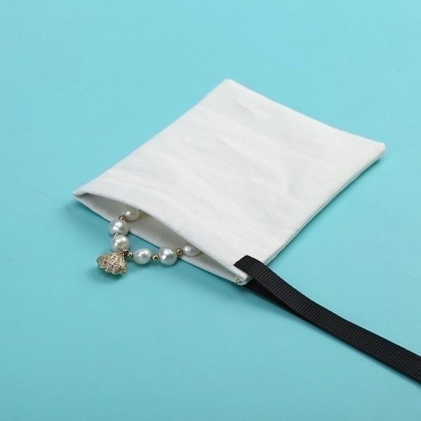 100 Pcs Simple Style Solid Color Cotton Drawstring Jewelry Packaging Bags - Image 4