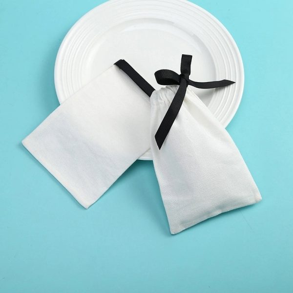 100 Pcs Simple Style Solid Color Cotton Drawstring Jewelry Packaging Bags - Image 7