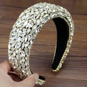 Wide Crystal Headband for Bride-Bridesmaids or Quince Court Ladies