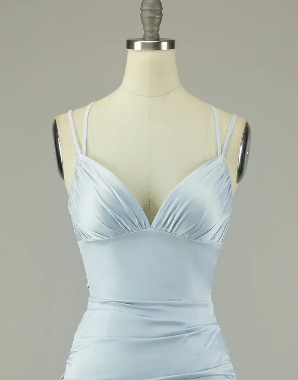 V Neck Sexy Halter Straps Hot Pink/Blue Backless Homecoming Party Dress - Image 11