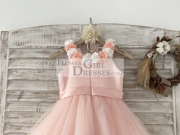 Ball Gown Blush 3D Flowers Tulle Wedding Flower Girl Dress Kids Party Dress - Image 5