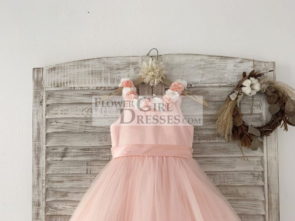 Ball Gown Blush 3D Flowers Tulle Wedding Flower Girl Dress Kids Party Dress - Image 3