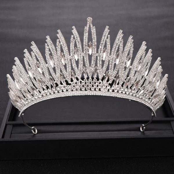 Your Majesty Rhinestone Crystal Gold or Silver Wedding Crown-Bridal Tiara-Hair Jewelry - Image 4