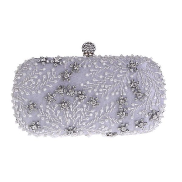 Women's Clutch Bag Crystal Pearl Clutch Purse Luxury Handbag Embroidery Evening Bag - Image 5