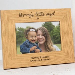 Wood Photo Frame Personalized Mothers Day Gift, Custom Picture Frame Mom Gift for New Mom Dad Father’s Day Gift