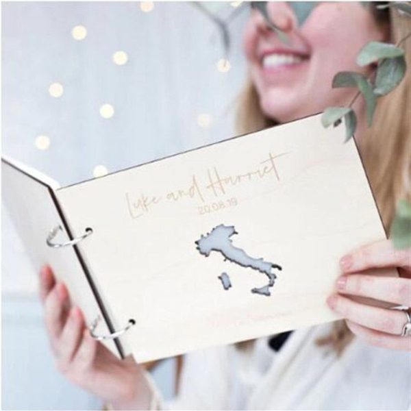 World Map Wedding Personalized Custom Guestbook - A Keepsake Wooden Book - Image 4