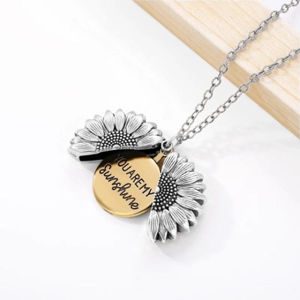 You Are My Sunshine Sunflower Necklaces For Women Rose Gold Silver Color - Image 2
