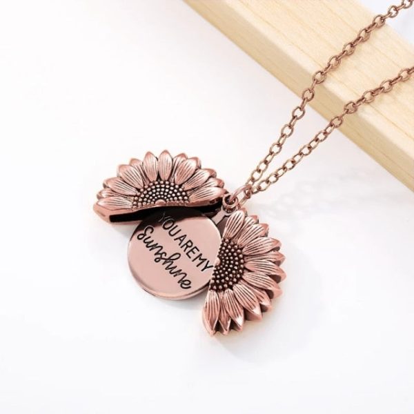 You Are My Sunshine Sunflower Necklaces For Women Rose Gold Silver Color - Image 3