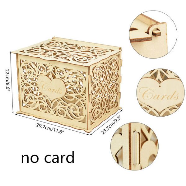 Wood Wedding Card Boxes With Lock-Gifts-Mr and Mrs-Wedding Supplies- Mis Quince Gift Card Box - Image 8