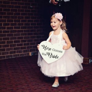 Wooden Handcrafted Heart Wedding Sign Here Comes the Bride- or They Lived Happily Ever After