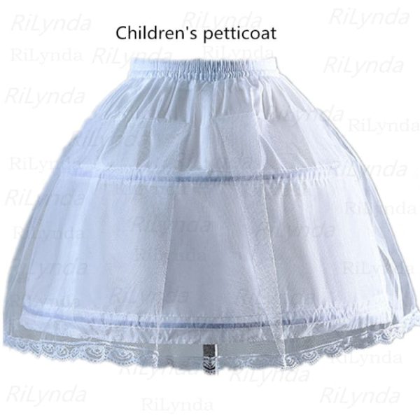 White Petticoat for Girls Crinoline Underskirt-for Gowns - Image 3