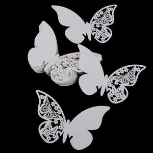 Wine Glass Butterfly Decorations- Name Place Card